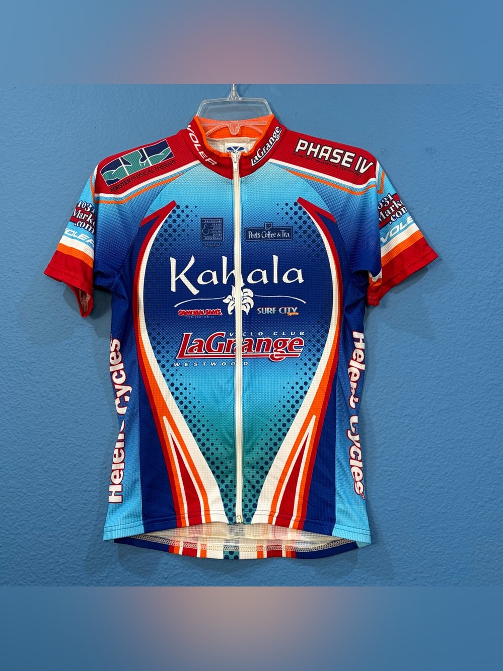 Velo Club La Grange Club Full Zip Cycling Jersey Voler Tag Size Small/Med